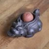 908 Ceramic dragon tea figurine with ball