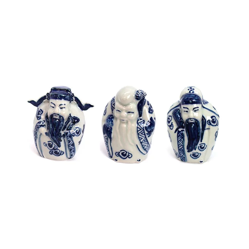 Porcelain Fukurokuju statues set