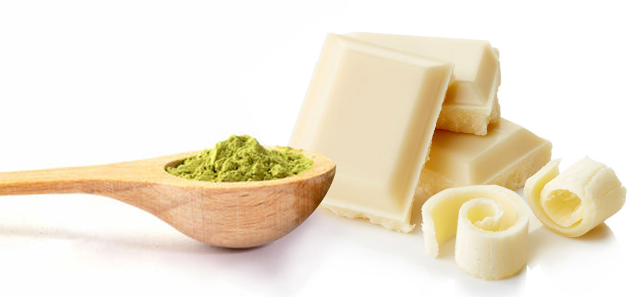 White chocolate and matcha