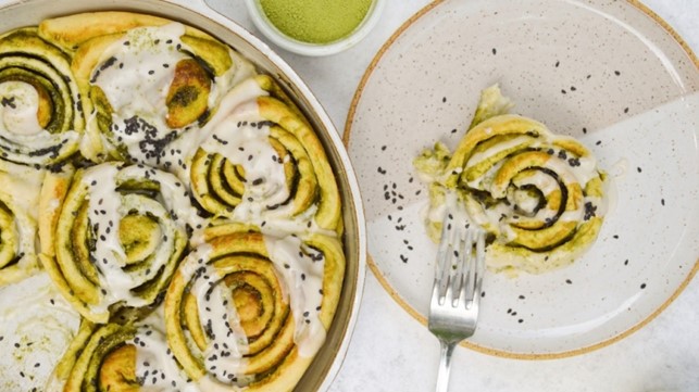 Matcha and almond swirls