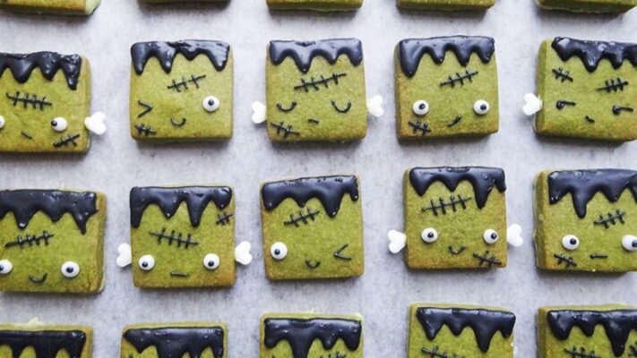 Matcha Tea Halloween Cookies