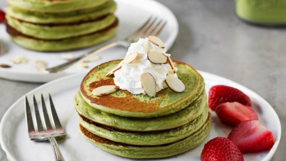 Pancake verdi al tè matcha