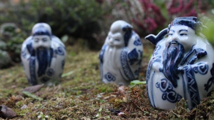 Fukurokuju porcelain figurine set