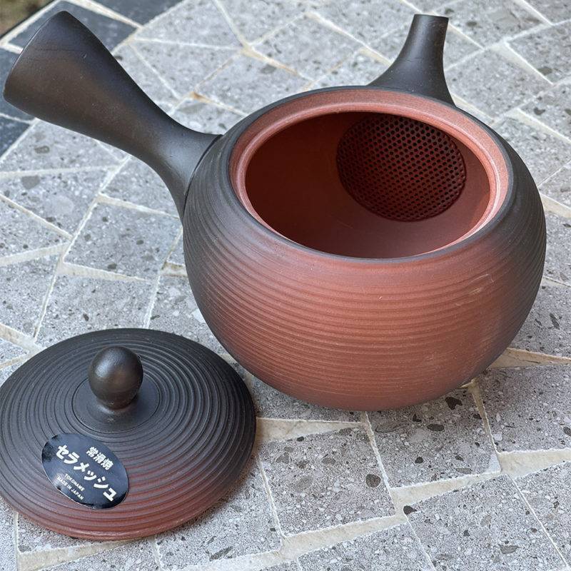 Kyusu Brown Striped Teapot